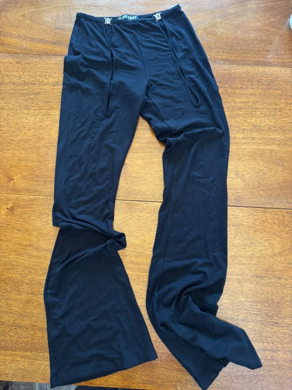 The Kript Black Cutout Flare Pants S Y2K Goth Halloween Costume Rave